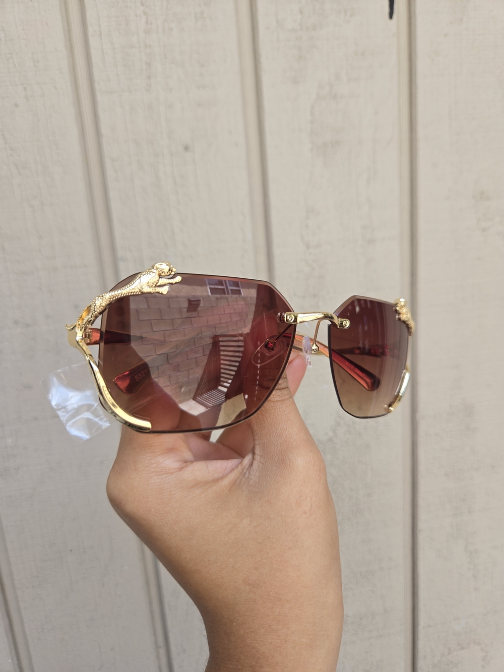 Gold Frame Sunglasses with Burgundy Gradient Lenses